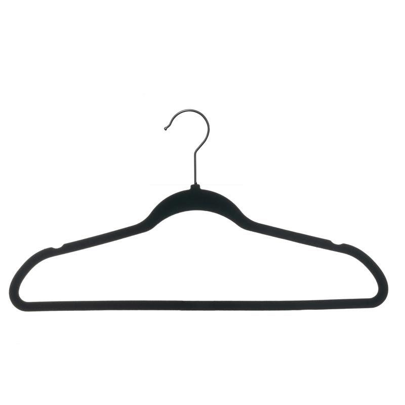 Better Homes & Gardens Non-Slip Velvet Adult Clothing Hangers, 30 Pack, Black, Space Saving