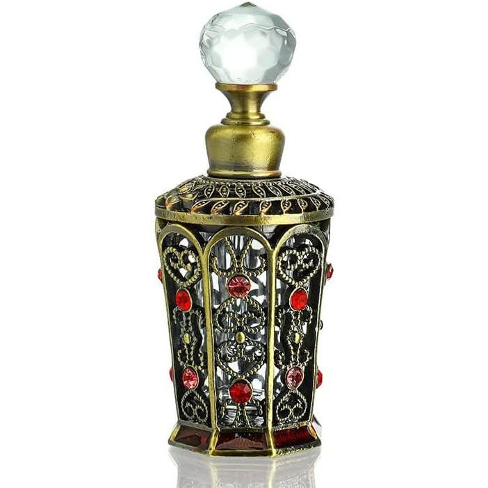 Antique Glass Perfume Bottles Empty Vintage Jeweled Decorative Fancy Crystal Perfume Decanter Vials(10ml)